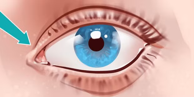 7. Plica semilunaris (màng mắt): Plica semilunaris là một nếp gấp mô siêu nhỏ nằm ở góc trong của mắt. Mọi người thường nhầm lẫn nó với tuyến lệ, vậy nhưng Plica semilunaris hoàn toàn là một bộ phận riêng biệt. Tuy nhiên, trên thực tế lớp mí mắt này gần như không có tác dụng gì. Các nhà khoa học cho biết đây là sản phẩm còn sót lại của quá trình tiến hóa.