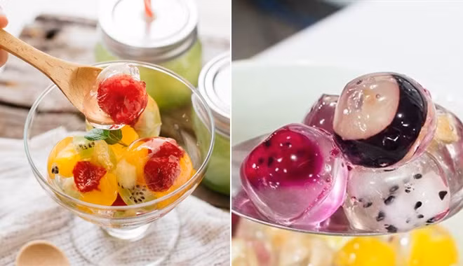 Thạch rau câu trái cây là món ăn được cả người lớn lẫn trẻ nhỏ đều yêu thích. Viên thạch trái cây ngọt mát sẽ giúp xua tan ngày hè nắng nóng.