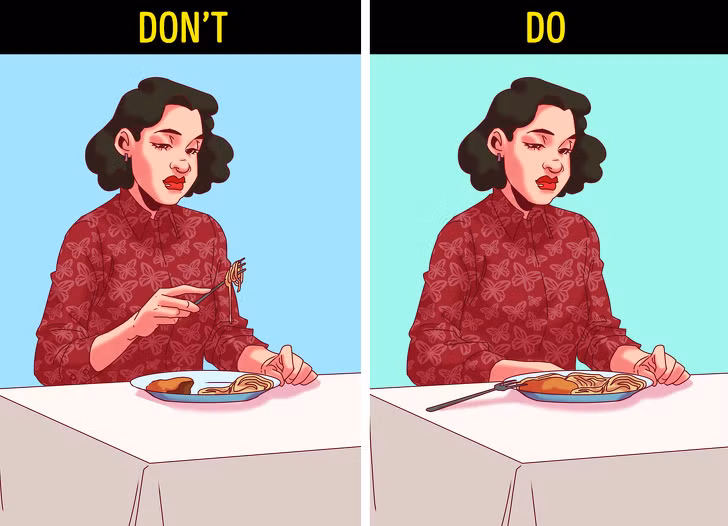 Đặt đũa và thìa xuống khi nhai: Thông thường, cơ thể phải mất đến 20 phút để đưa tín hiệu đến não rằng bạn đã no. Vì vậy, bạn cần học cách ăn chậm. Hãy thử đặt đũa sau mỗi lần ăn. Nó sẽ giúp kéo dài thời gian bữa ăn và ngăn bạn ăn quá no.