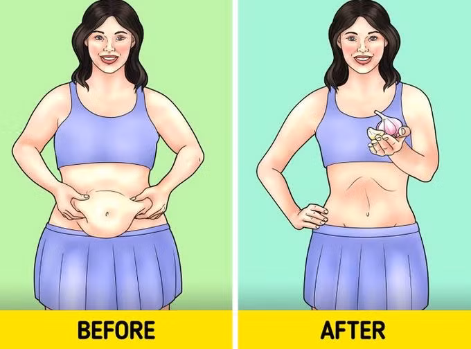 Thêm tỏi vào món ăn: Nhiều nghiên cứu đã chỉ ra rằng thêm tỏi vào các món ăn có thể giảm mỡ bụng hiệu quả. Chất allicin có trong tỏi có tác dụng ức chế sự thèm ăn. Khi bổ sung tỏi vào thực đơn hàng ngày, bạn sẽ cảm thấy không đói nhanh như trước đây. Ngoài ra, một số loại vitamin cùng dưỡng chất trong loại củ này cũng có tác dụng đào thải độc tố cũng như chất béo ra khỏi cơ thể.
