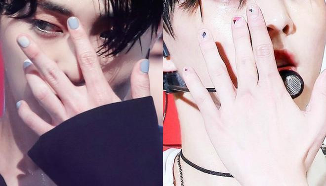 XiuMin (EXO) cũng có đam mê làm móng nhưng anh chọn những tông màu nhẹ nhàng hơn các tiền bối.