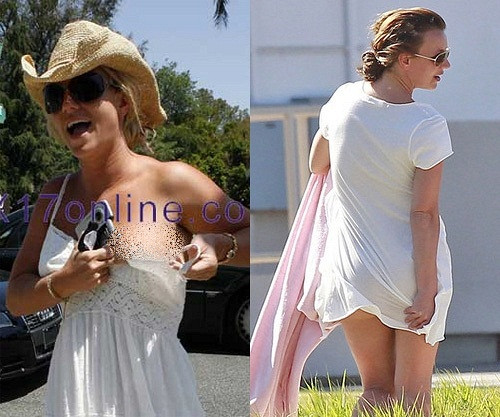 Điển hình trong số những ngôi sao Hollywood thường xuyên bị lộ hàng vì diện đồ ngủ quá hở hang ra phố là Britney Spears.