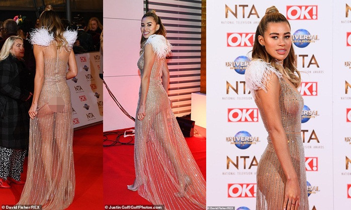 Nữ diễn viên Montana Brown từng bị chỉ trích vì chọn bộ váy hở bạo với thiết kế trong suốt, để lộ toàn bộ vòng 3 trước ống kính truyền thông tại thảm đỏ NATs 2020.