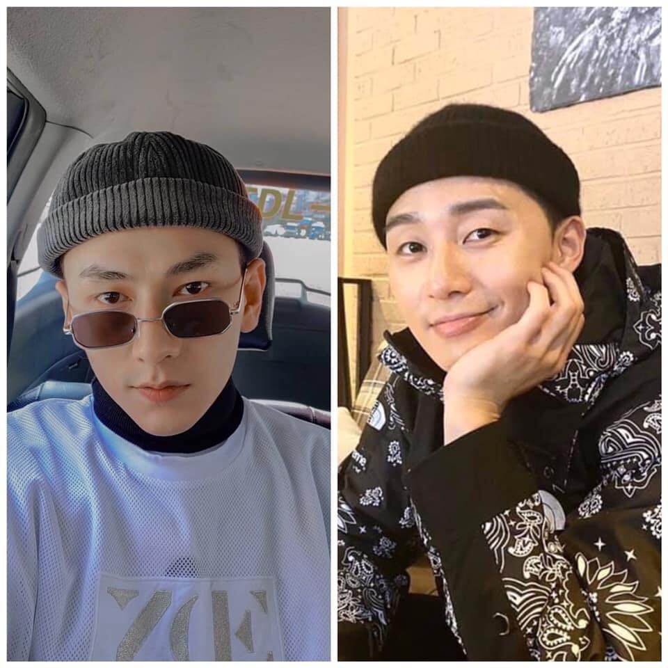Khi diện cùng một kiểu mũ giống Park Seo Joon trong chuyến đi chơi Đài Loan, khán giả đã nhận ra rằng Isaac và nam diễn viên Itaewon Class có sự tương đồng bất ngờ.