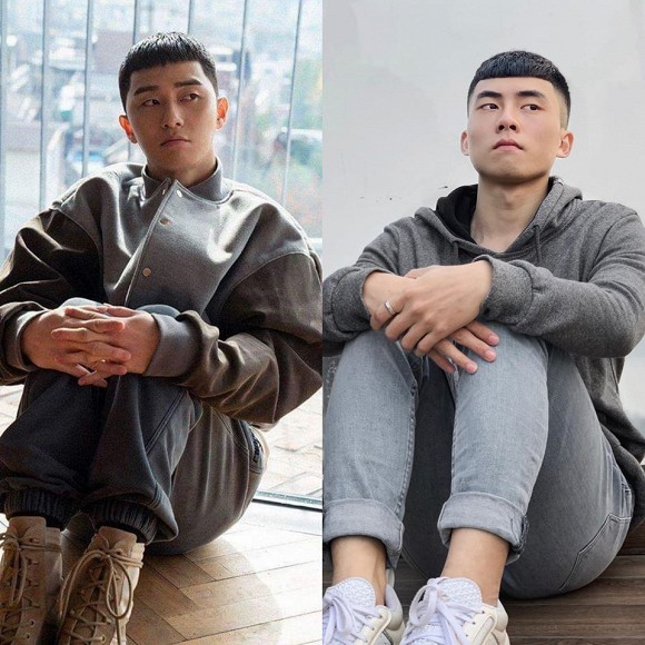 Diễn viên Thế Thịnh hài hước tự nhận mình là em trai của Park Seo Joon. Anh chàng để kiểu tóc mái ngố giống y chang “anh trai mưa”.