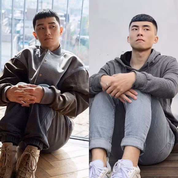 Diễn viên Thế Thịnh hài hước tự nhận mình là em trai của Park Seo Joon. Anh chàng để kiểu tóc mái ngố giống y chang “anh trai mưa”.