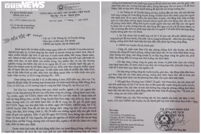 9 ca duong tinh bach hau, 1 nguoi chet: Gia Lai ra van ban hoa toc
