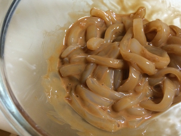 Mặc dù thoáng nhìn qua thì nhiều người sẽ cảm thấy món ăn này chẳng có chút gì hấp dẫn. Thế nhưng, khi trộn cùng cơm trắng thì shiokara lại lan tỏa ra một hương vị rất hấp dẫn.