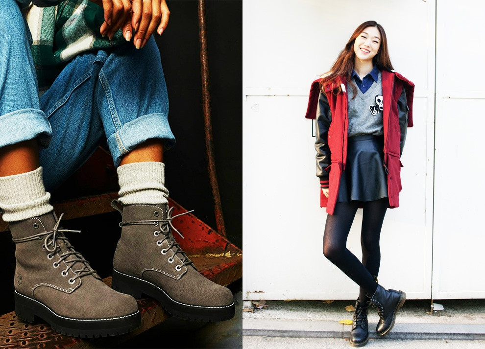 Sneakers cổ thấp và boots cổ thấp là bộ đôi hoàn hảo và xứng đáng có mặt trong tủ đồ của mọi cô gái. Cũng như sneakers cổ thấp, boots cổ thấp có thể diện quanh năm, kết hợp ăn ý với nhiều phong cách trang phục và không kén vóc dáng. Ảnh: @officeshoes, openingceremony.tumblr.
