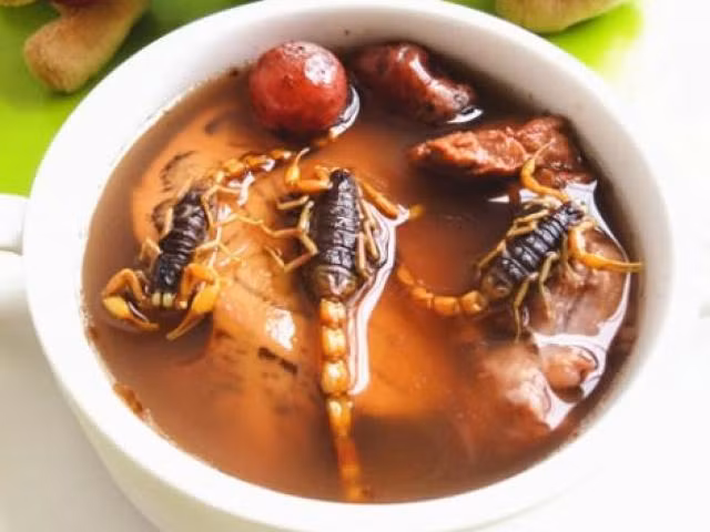 Súp bọ cạp có thể sử dụng thường xuyên nhưng tần suất không nên quá dày. Đây là món ăn cũng như bài thuốc bổ được nhiều người Trung Quốc tin dùng. Dù vậy, món ăn vẫn khiến nhiều người e dè bởi phần đuôi chứa độc tố không hề bị loại bỏ khi làm súp. Vì vậy, các nhà hàng đều có một lưu ý nhỏ cho thực khách là sau khi thưởng thức, bạn cần vệ sinh răng miệng sạch sẽ bởi phần thân của bọ cạp có thể dễ dàng sót lại.