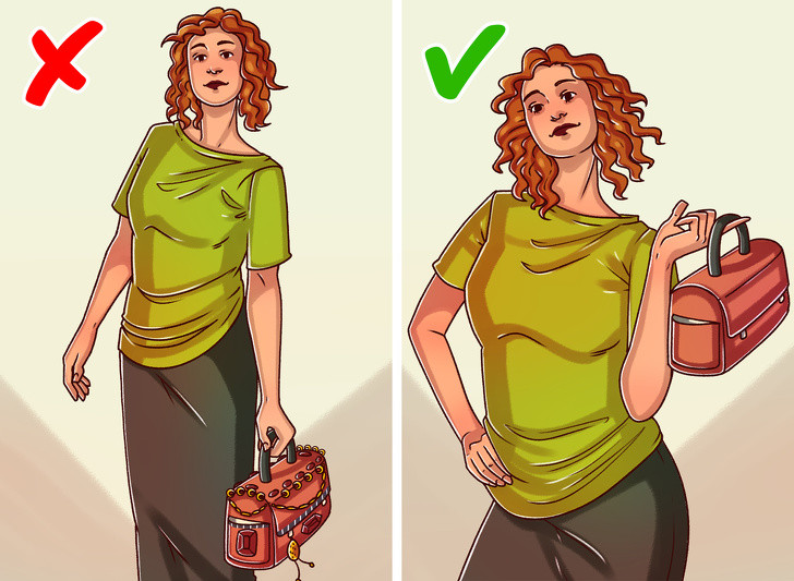Chú ý sức nặng của túi: Túi xách của chị em phụ nữ thường mang rất nhiều đồ vật bên trong nên khối lượng túi sẽ ngày càng tăng. Tuy nhiên bạn không nên mang túi xách nặng quá 10% cân nặng bản thân.