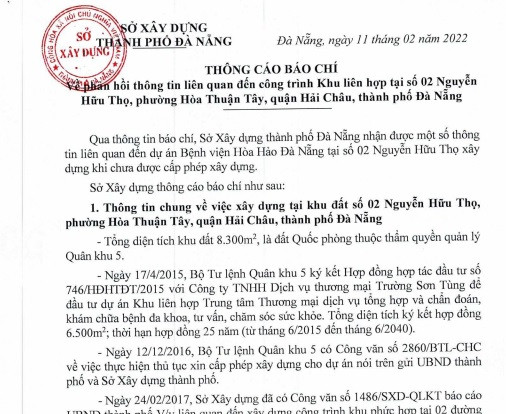 Benh vien Hoa Hao 7 tang khong phep: So Xay dung Da Nang noi gi?-Hinh-2