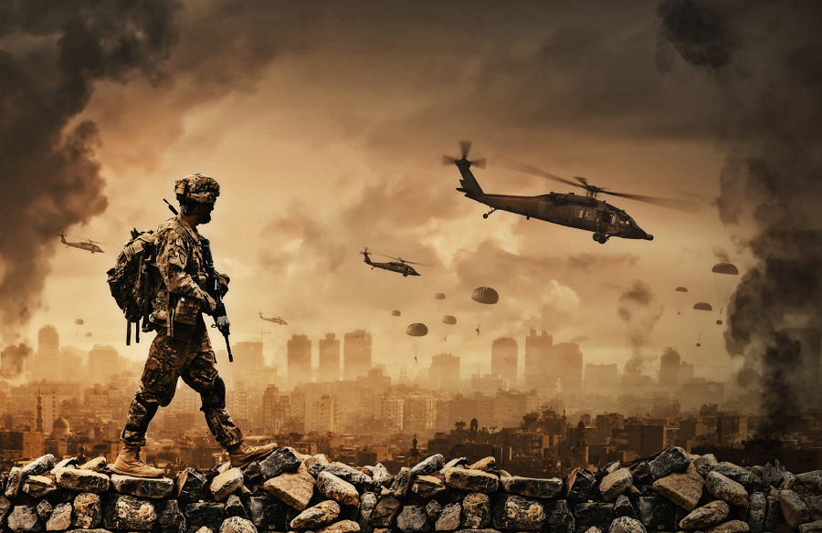 7. Xung đột và bất ổn chính trị: Những vấn đề về tài nguyên, biến đổi khí hậu và di cư có thể gây ra xung đột và bất ổn chính trị. Các quốc gia có thể đối mặt với nguy cơ chiến tranh vì tranh giành tài nguyên, trong khi tình trạng di cư ồ ạt do thiên tai và khủng hoảng lương thực có thể gây ra áp lực lớn cho các nước phát triển. (Ảnh: The Havok Journal)