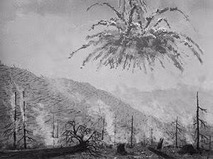 2. Vụ nổ Tunguska: Sáng sớm năm 1908, tại sông Tunguska, Siberia, một vụ nổ khổng lồ phá hủy 2.000 km2 rừng và làm đổ khoảng 80.000 cây. Năng lượng giải phóng tương đương 1.000 quả bom nguyên tử Hiroshima. (Ảnh: Quora)