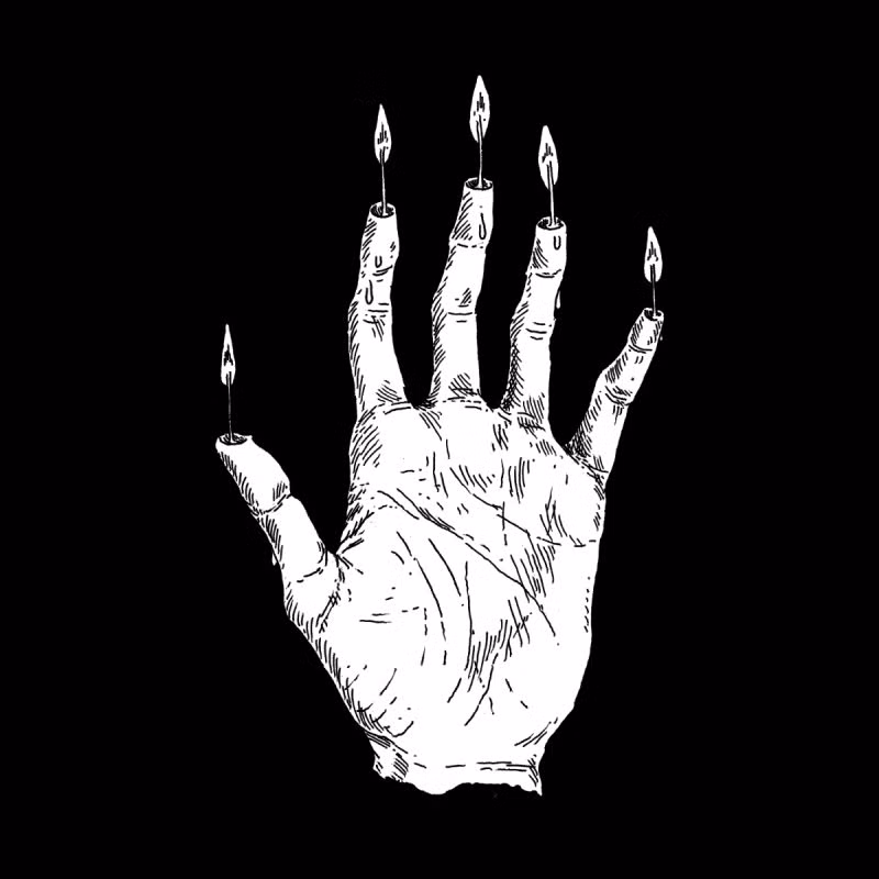 Để vô hiệu hóa Bàn tay Vinh quang, chủ nhà có thể sử dụng một hỗn hợp gồm mật của mèo đen, mỡ của gà mái trắng và máu của cú bôi lên cửa ra vào hoặc cửa sổ. (Ảnh: Threadless)