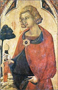 Trong một lần bị giọng nói thiên thần dẫn lên đồi Montesiepi, San Galgano được bảo từ bỏ mọi ham muốn. Ông cắm thanh gươm của mình vào tảng đá để chứng minh điều này khó như chẻ đôi tảng đá. (Ảnh: myarmoury)