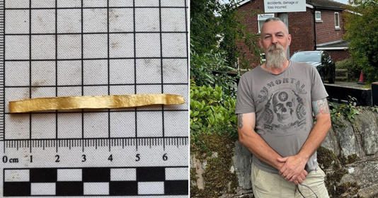 Ban đầu, Hankin nhầm " báu vật" quý giá này với thẻ tai của một con cừu và suýt vứt nó đi. Chỉ khi cầm lên mà không đeo găng tay, anh mới nhận ra giá trị của món đồ vì cảm nhận được sức nặng của nó. (Ảnh: MSN)