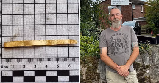 Ban đầu, Hankin nhầm " báu vật" quý giá này với thẻ tai của một con cừu và suýt vứt nó đi. Chỉ khi cầm lên mà không đeo găng tay, anh mới nhận ra giá trị của món đồ vì cảm nhận được sức nặng của nó. (Ảnh: MSN)