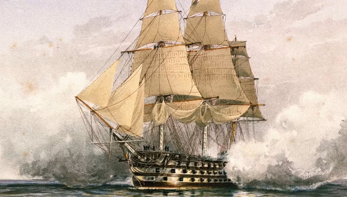 1. HMS Victory: Được hạ thủy năm 1765, HMS Victory của Hải quân Anh trở nên nổi tiếng với số lượng pháo lớn và vai trò quan trọng trong chiến tranh Napoleon.