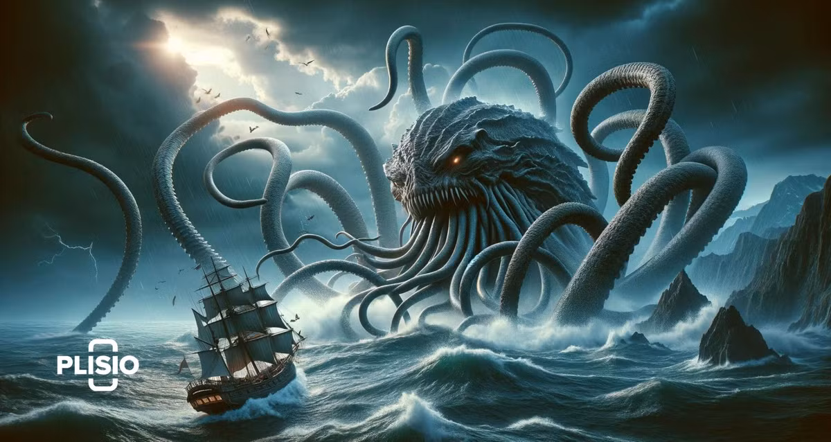 1. Kraken: Là một quái vật biển khổng lồ trong văn hóa nhiều quốc gia, động vật này có thể là hiện thân của loài mực khổng lồ.