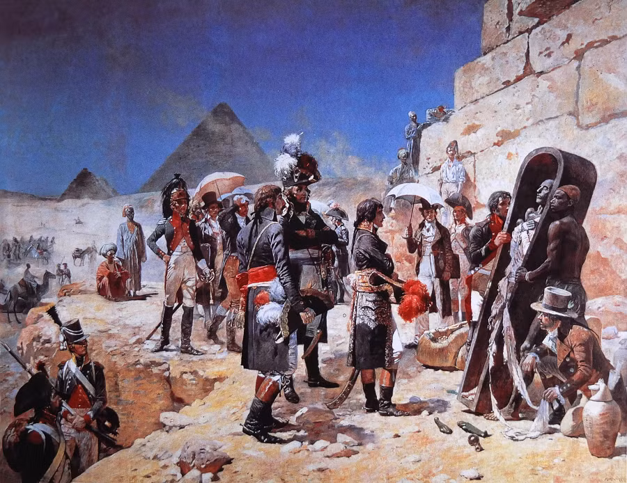 Sau đêm ngủ trong Kim tự tháp, Napoleon bước ra với gương mặt trắng bệch và thất thần. Ông từ chối kể lại những gì đã xảy ra và mang theo bí mật này đến cuối đời. Nhiều giả thuyết cho rằng ông đã thấy tương lai của mình, nhưng tất cả chỉ là phỏng đoán. (Ảnh: Reddit)