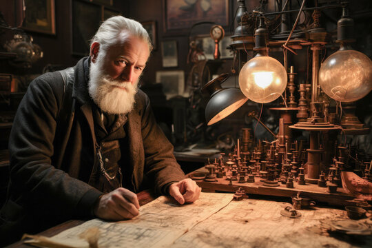 4. Alexander Graham Bell - Máy dò kim loại: Bell phát minh máy dò kim loại để cứu tổng thống Garfield, nhưng thất bại do nhiễu từ kim loại trên giường. (Ảnh: Adobe Stock)