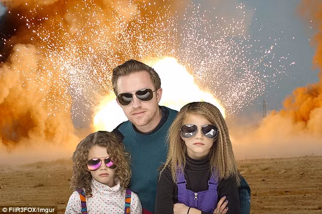 Fan của 3 cha con thậm chí còn dùng Photoshop để đặt họ vào bối cảnh một vụ nổ...