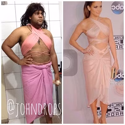 Cô đào Jenifer Lopez lại được hóa trang khi bước chân đến thảm đỏ của lễ trao giải American Music Awards.