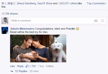 Bức ảnh nhanh chóng thu hút vô số lượt "thích", "chia sẻ' và "bình luận" của cộng đồng mạng. Nhiều người chia vui và không quên gửi kèm lời chúc mừng tới ông bố trẻ. 