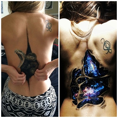 Nói vẽ tranh 3D nghệ thuật là một kỹ thuật đỉnh cao của hội họa hiện đại quả là không ngoa khi bạn nhìn vào những bức tranh dưới đây, ngay trên lưng người mẫu của họa sỹ người Mỹ, Natasha Farnsworth.