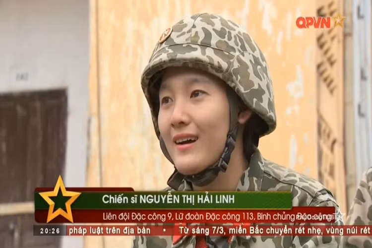 Trong ảnh là chiến sĩ Nguyễn Thị Hải Linh một trong những nữ chiến sĩ mới của Lữ đoàn Đặc công 113. Nguồn ảnh: QPVN.