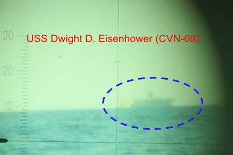 Điều đáng kinh ngạc hơn là ngay cả tàu sân bay hạt nhân của Mỹ mà cụ thể là chiếc USS Dwight D. Eisenhower (CVN-69) cũng nằm trong tầm quan sát của kính tiềm vọng Kilo, điều này đặt ra một câu hỏi năng lực chống ngầm của Hải quân Mỹ liệu có đang thực sự hiệu quả?