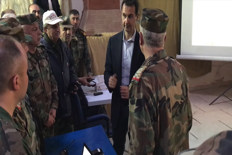 Sau Douma, Quân đội Syria chỉ cần loại bỏ “cái gai” Zamalka là sẽ hoàn toàn giải phóng Đông Ghouta, theo kế hoạch Damascus sẽ cố gắng nằm quyền kiểm soát hoàn toàn Đông Ghouta trước khi tháng 3 kết thúc. Ảnh: PresidencySy.