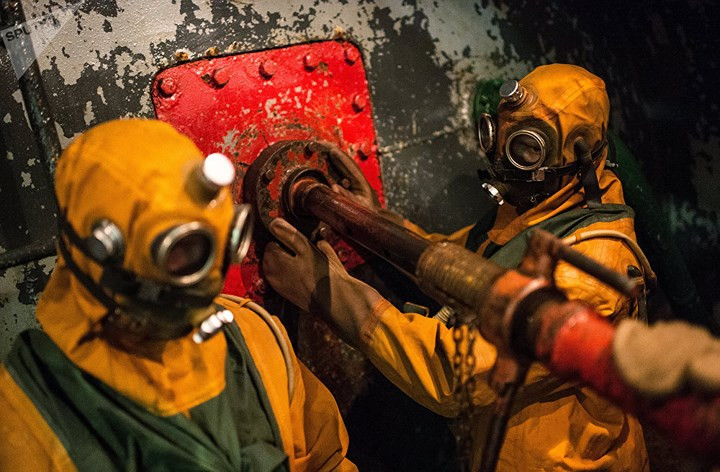 Thủy thủ của Hạm đội Bắc diễn tập ở Gadzhiyevo thuộc vùng Murmansk.