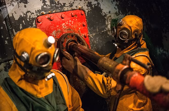 Thủy thủ của Hạm đội Bắc diễn tập ở Gadzhiyevo thuộc vùng Murmansk.