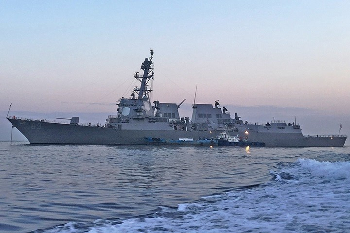 Hoạt động trên của tàu Mustin (ảnh) diễn ra trong bối cảnh hải quân Trung Quốc chuẩn bị tập trận trên Biển Đông. Ảnh: Navy.mil.