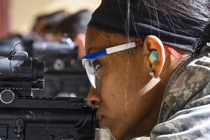 Ngắm bắn bằng kính quang học.