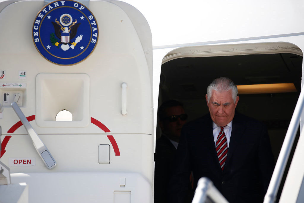 Ngoại trưởng Tillerson được cho đã không được báo trước về quyết định gặp ông Kim của tổng thống và đã nhận tin này khi ở châu Phi. Ảnh: AFP.