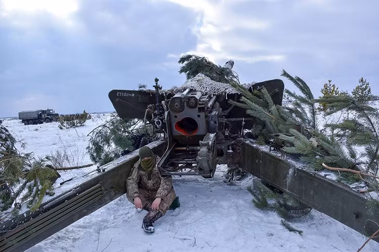 Lựu pháo 152mm 2A36 “Giatsint-B” có trong biên chế Pháo binh Ukraine. Nguồn ảnh: Quân đội Ukraine.