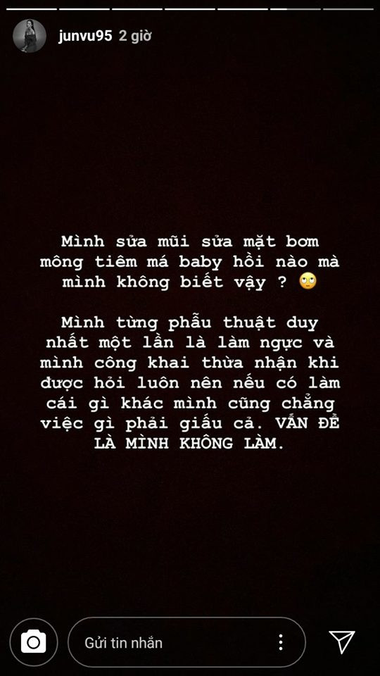 Bi 'to' phau thuat tham my toan bo guong mat, Jun Vu buc xuc 