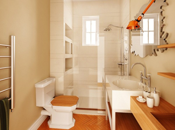 Phòng tắm hiện đại, sạch sẽ.