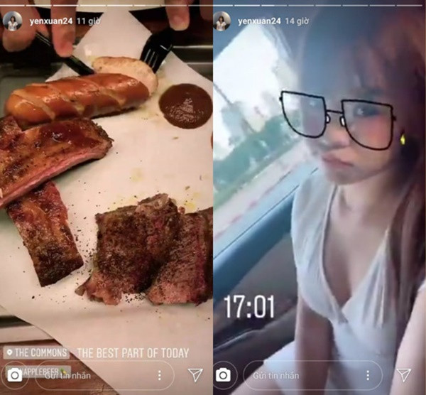 Sau trận gặp Indonesia ở vòng loại World Cup 2022, thủ thành Đặng Văn Lâm trở lại CLB Muangthong United thi đấu. Yến Xuân - bạn gái của Lâm Tây - thường đăng ảnh check-in Thái Lan trong thời gian gần đây. Tối 18/10, Yến Xuân khoe ảnh diện váy "thùy mị" đi ăn tối cùng chàng trai "đặc biệt". Như mọi lần cô nàng đều đăng ảnh giấu mặt nửa kia nhưng thông qua các chi tiết trong loạt ảnh dân mạng cho rằng người đi cùng Yến Xuân không ai khác, chính là Văn Lâm.