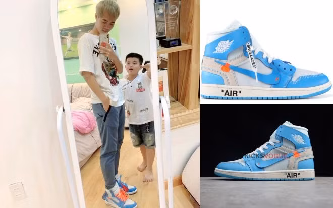 Đôi giày mới nhất được “rich kid” Văn Toàn tậu là đôi Nike Air Jordan 1 Retro High Off-White phối màu xanh dương. Đôi giày cổ cao này có giá khoảng 22 triệu đồng.
