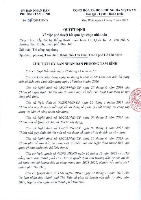Một ngày, Vạn Phú Thịnh trúng liền 4 gói thầu xây lắp tại TP.Thủ Đức Mot ngay, Van Phu Thinh trung lien 4 goi thau xay lap tai TP.Thu Duc