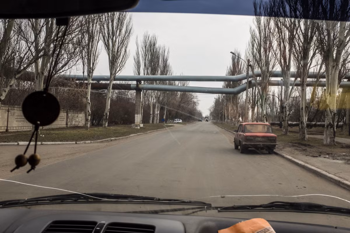 Quang cảnh đường phố Avdiivka, vùng tiếp giáp với vùng miền đông Ukraine. Ảnh USN