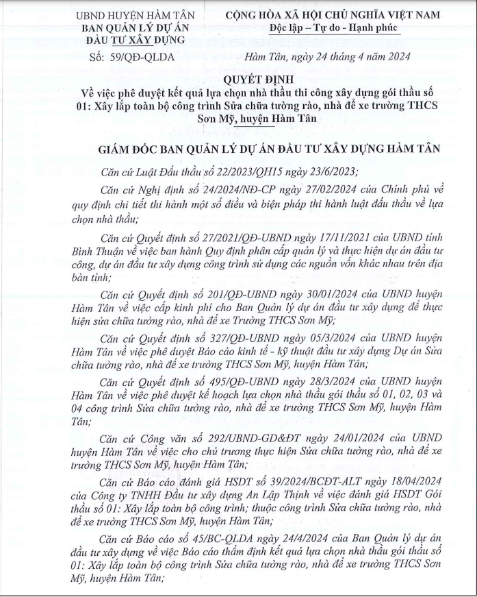 Bình Thuận: Cty Tiến Lực 1 ngày trúng 2 gói thầu tại Hàm Tân Binh Thuan: Cty Tien Luc 1 ngay trung 2 goi thau tai Ham Tan