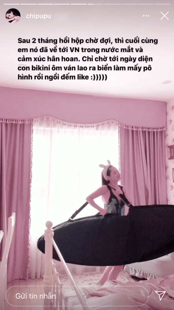 Tin nhắn của Ngọc Trinh khiến Chi Pu vô cùng bất ngờ. Sau đó, giọng ca "Cung đàn vỡ đôi" đã nhanh tay đặt món đồ mình thích.