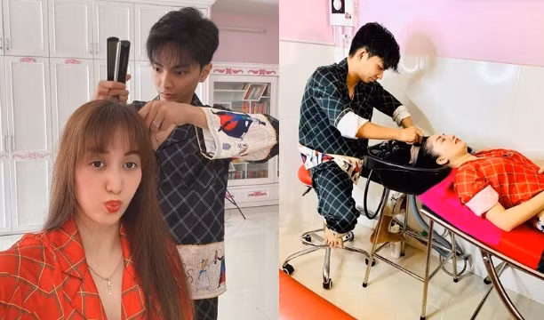 Không chỉ xuất hiện lung linh cùng nhau ở những sự kiện, dưới ánh đèn sân khấu, cặp đôi còn gây thiện cảm khi tự tay gội đầu, sấy tóc cho nhau.