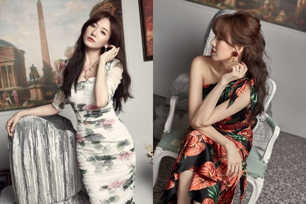 Hari Won trông chững chạc với 2 bộ váy đầm hoa, họa tiết to bản với chất liệu voan và lụa đen chú trọng phom dáng nhằm tôn đường cong cơ thể. Hari Won còn kết hợp những phụ kiện khác để tạo điểm nhấn sang trọng.