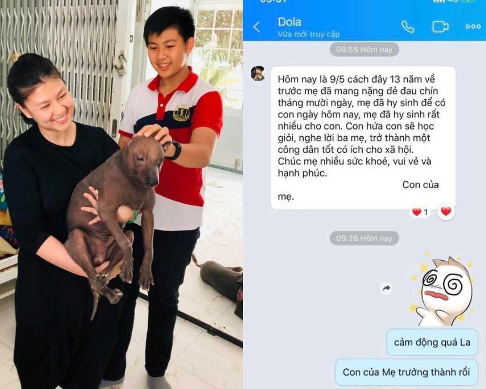 Mới đây, diễn viên Kim Thư đã chia sẻ đoạn tin nhắn dài của cậu con trai. "13 năm về trước, mẹ đã mang nặng để đau chín tháng mười ngày, mẹ đã hi sinh để có con ngày hôm nay, mẹ đã hy sinh rất nhiều cho con. Con hứa con sẽ học giỏi, nghe lời ba mẹ, trở thành một công dân tốt, có ích cho xã hội. Chúc mẹ nhiều sức khoẻ, vui vẻ và hạnh phúc. Con của mẹ” – cậu bé viết. Trước tình cảm của con trai, Kim Thư xúc động viết: “Chàng trai của mẹ đã trưởng thành. Cuộc đời mẹ có như thế nào cũng không sao, nhưng mẹ chỉ cầu mong là hậu phương vững chắc của các con”.